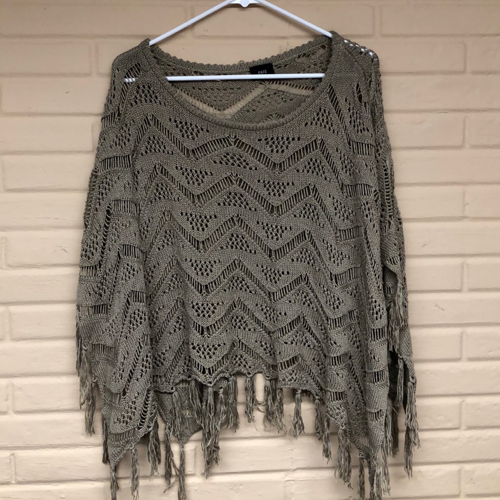 Beige Layering Poncho